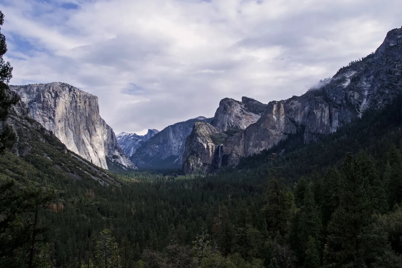 Granite cliffs and forest in Yosemite Valley